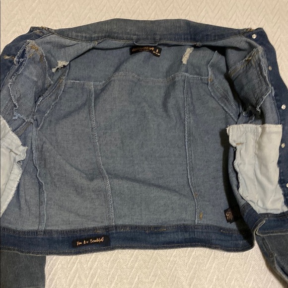 Dollhouse Blue Denim Jean Jacket Distressed - Picture 10 of 12